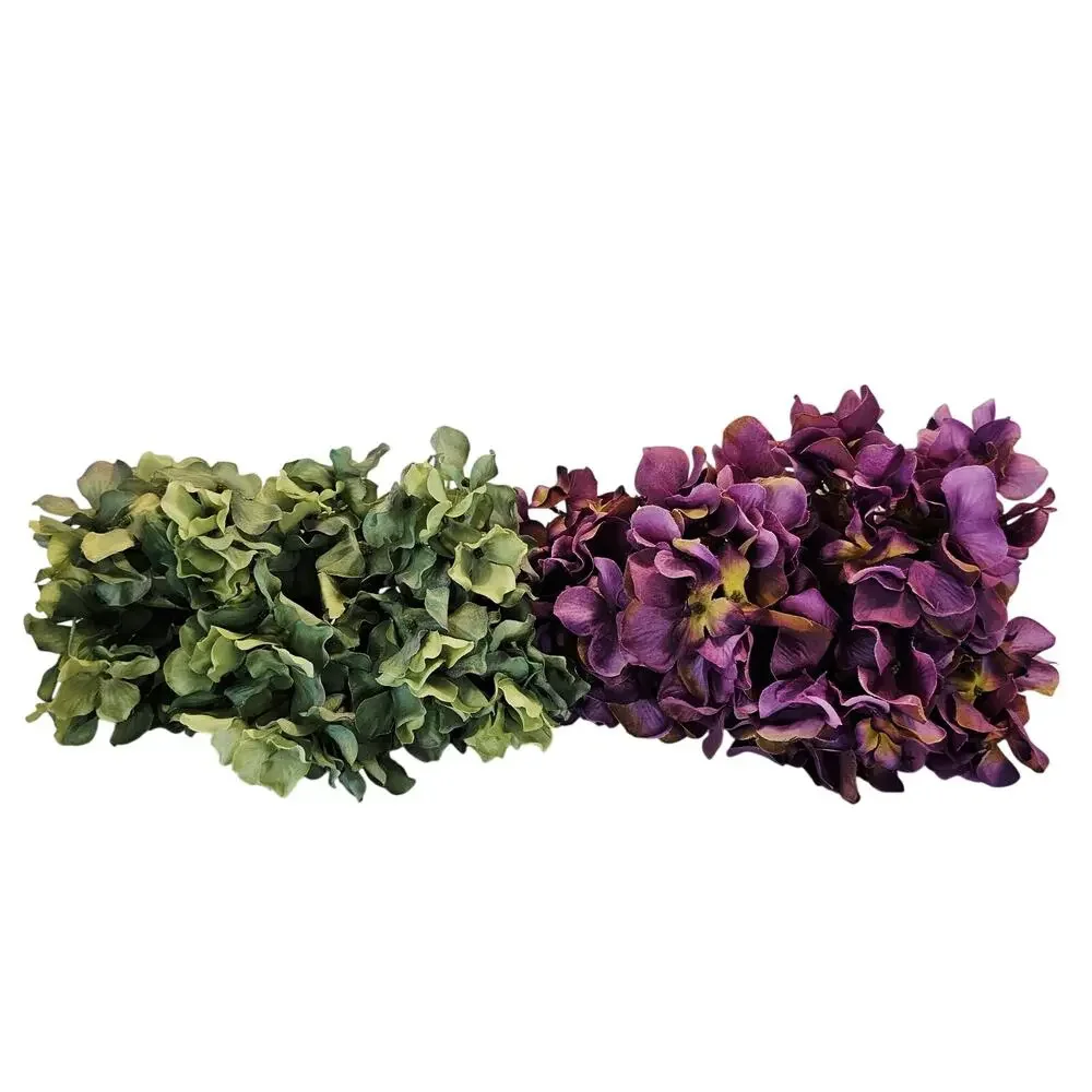 45 Pcs Purple Green Artificial Silk Hydrangea Flower Stem Floral Craft Decor Lot